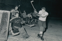 Vladimír Nadrchal in the goal of Red Star Brno around 1960