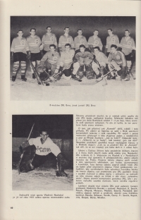 Vladimír Nadrchal in the bulletin of the Brno hockey club, the picture is from the turn of the 1950s and 1960s