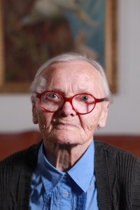 Marie Sirkovská during the recording for Memory of Nations, 2 July 2023, Olomouc