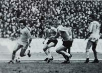 Ladislav Vízek (far left) in a match with Hertha Berlin, UEFA Cup, defeat 1:2. Miroslav Gajdůšek, right, spring 1979