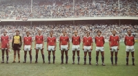 Czechoslovakia at the 1982 World Cup before the match with England, Ladislav Vízek is third from the right, the national team lost 0:2