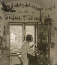 Antonín Vojtek in his studio