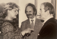 Antonín Vojtek (centre) with his friends Vlasta Fialová and Zdeněk Kampf