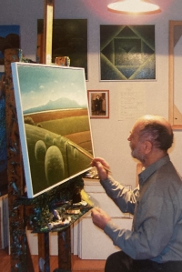 Antonín Vojtek in his studio in Břeclav