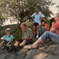 Antonín Vojtek with his daughter Julia (left) during the filming of a documentary by director Hana Pinkavová