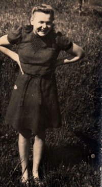 Marie Sirkovská, née Melniková, after her arrival in Czechoslovakia, 1947, Šumperk