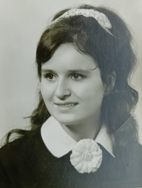 Eva Orthofer, then still Klinkovská, graduation photo, early 70s