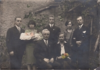 Family of Josef Roubíček's father, father Karel Roubíček in the middle, parents in the front, 1928