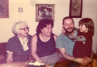 From left: mother Augusta Ungárová, sister Zuzana Ungárová, Jan Ungár, daughter Sára, Prague, 1986