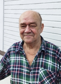 Jindřich Marek in 2023 on the balcony of the former family hotel