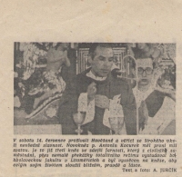 Newspaper clipping about the First Mass in Hovězí, 1990