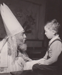 Jan Kaňák on the feast of St. Nicholas in 1955