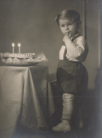 Pavel Veverka celebrate his second birthday, 1955