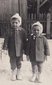 Jan Kaňák and his older brother Karel in 1955