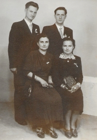 Mum Anna Josefa Nováková on the right with her siblings, about 1960