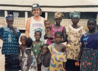 Václav Chabr in Gambia visiting his friend's family