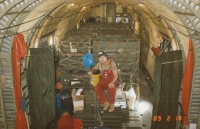 In the cargo hold of a Luftwaffe aircraft