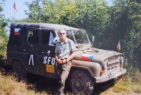 At a UAZ vehicle, Bosnia and Herzegovina, 1999