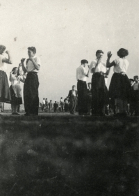 Dance meeting in Loděnice, performed by local youth, late 1950s