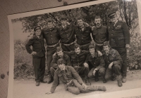 Josef Ladýř (first on the left), father of the witness, Kouřim firefighters, 1960s-1970s