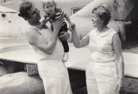 Zdeněk Švajda with wife Jindřiška and granddaughter Barbora, 1980s