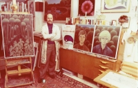 Antonín Vojtek in his studio in Hustopeče