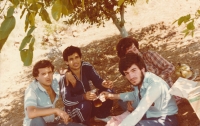 Marwan Alsolaiman (second from left) with classmates from his graduating class in Suwayda, 1980