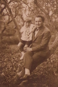 Jaroslav Pechman se synem Jaroslavem, cca 1930