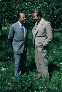 Alois Volkman with his father, 1960s