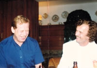 Jan Poněšický with Václav Havel in Lány