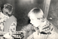 Josef Tkáč with friends, 1970s