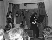 Performance of Maugli by the Olomouc theatre ensemble Bernardýn, Brno, 1981