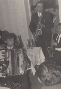 With saxophone with the band Lučanka, 1980