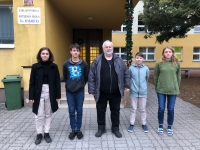 Ivan Krutina with students during the recording for the project Stories of Our Neighbours, 2022