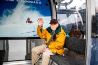 František Příhoda in the new gondola cablecar in Thredbo, 2021