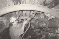 Zdeněk Hovorka at work in the Dobré Štěstí mine near Dobřany in approximately 1987