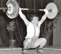 Uncle Robert Belza, successful flyweight weight lifter