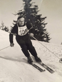 František Příhoda in slalom at the 1956 Olympic Games in Cortina d'Ampezzo