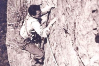 František Příhoda in 1940 during a mountaineering ascent in the Český ráj