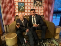 František Příhoda (left) and Ondřej Boháč, head of the representative office in Canberra, at the celebration of the 100th birthday of the first-named