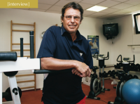 Sixty-year-old Jiří Hřebec in 2010 in the gym of the 1st ČLTK Prague, where he worked as a trainer