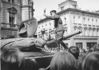 Tanks in the centre of Prostejov, August 1968