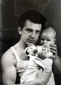 Olga Sergieva with her father Valentyn, 1970