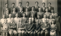 Public Business School in Žamberk, Vlasta Šolarová in the second row, third from the right