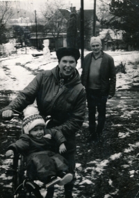 With husband and granddaughter in Sázava, 1980