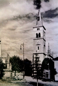 The square of Kašperské Hory as Vladimír Frenzl remembers it from his childhood