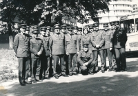 Tomáš Finger (sixth from left) during his studies at the Klement Gottwald Military Political Academy in Bratislava, from 1977 to 1980