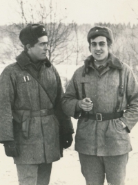 Tomáš Finger (right) in the first half of the 1970s as a second lieutenant serving with a motorized artillery battalion in Benešov near Prague. He is in the training area with sergeant Miroslav Šantrůček, later a teacher at the University of Agriculture in Prague