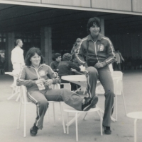 Alena Mejzlikova (first from left) in the Olympic Village in Moscow 1980