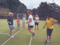 Alena Mejzlíková (first from the right) as a trainer in Slavia, 1990s